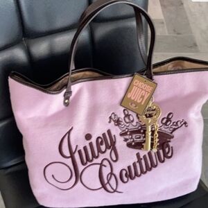 Juicy Couture Lavender Pink Tote with Brown Accents